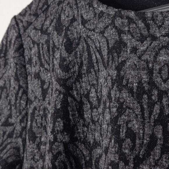 LOFT Women’s Dress Size 12 Minimalist Office Casual Jacquard Knit Black Neutral - Picture 6 of 11